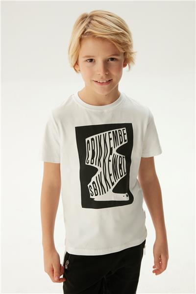 Bikkembergs Erkek Çocuk Beyaz T-Shirt