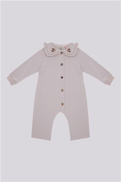 Gb Baby Basic Kız Bebek Ekru TulumGb Baby Basic Kız Bebek Ekru Tulum
