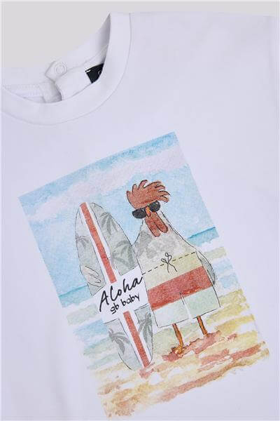 GB Baby Erkek Bebek Beyaz TshirtGB Baby Erkek Bebek Beyaz Tshirt
