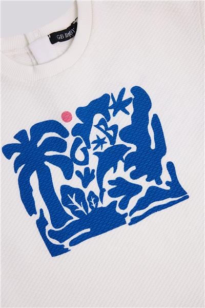GB Baby Erkek Bebek Kırık Beyaz TshirtGB Baby Erkek Bebek Kırık Beyaz Tshirt