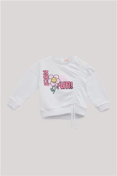 GB Baby Kız Bebek Beyaz Sweatshirt