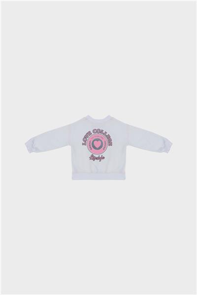GB Baby Kız Bebek Beyaz Sweatshirt