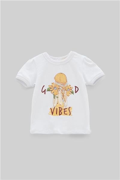 GB Baby Kız Bebek Beyaz T-Shirt