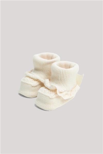 GB Baby Baby Girl Ecru BooteesGB Baby Baby Girl Ecru Bootees