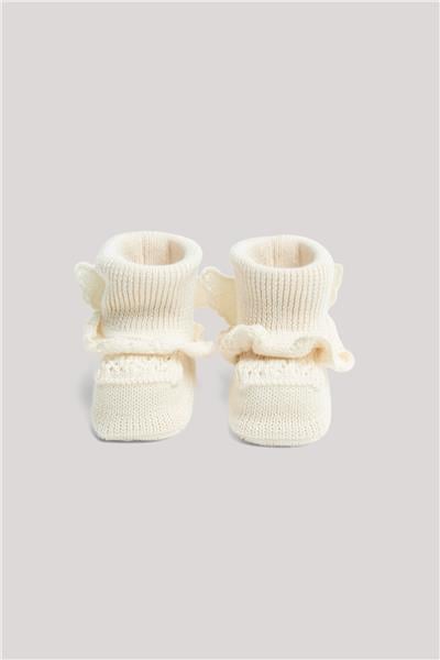 GB Baby Baby Girl Ecru BooteesGB Baby Baby Girl Ecru Bootees