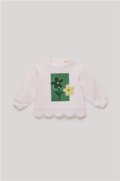 GB Baby Kız Bebek Ekru Sweatshirt