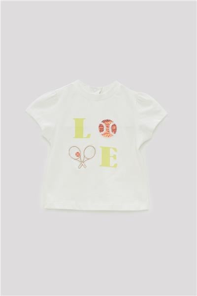 GB Baby Kız Bebek Ekru T-Shirt