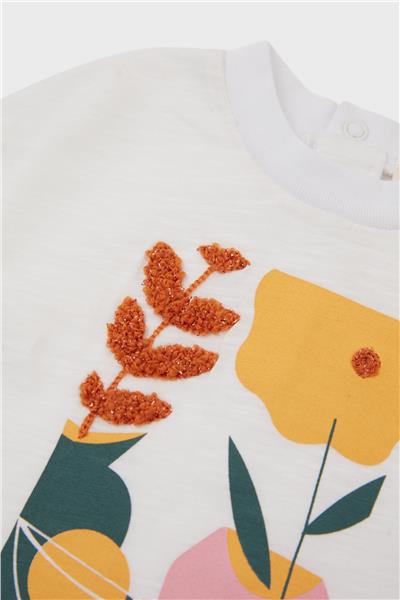 GB Baby Kız Bebek Ekru T-Shirt