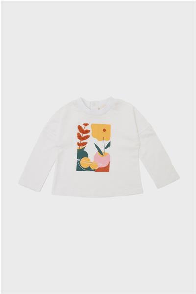 GB Baby Kız Bebek Ekru T-Shirt