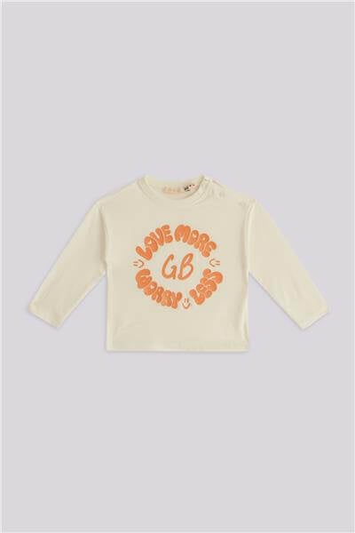 GB Baby Kız Bebek Ekru TshirtGB Baby Kız Bebek Ekru Tshirt