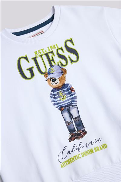 Guess Erkek Çocuk Beyaz SweatshirtGuess Erkek Çocuk Beyaz Sweatshirt