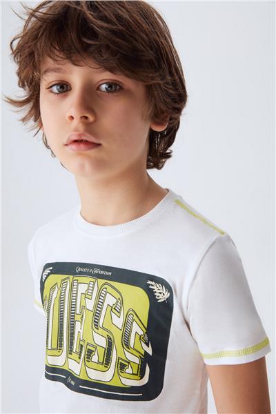 Guess Erkek Çocuk Beyaz T-Shirt