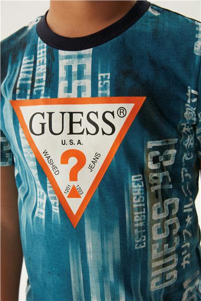 Guess Erkek Çocuk Desenli T-Shirt
