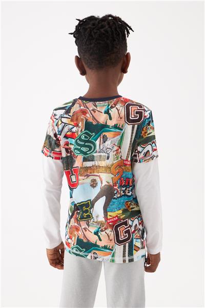 Guess Erkek Çocuk Desenli Tshirt