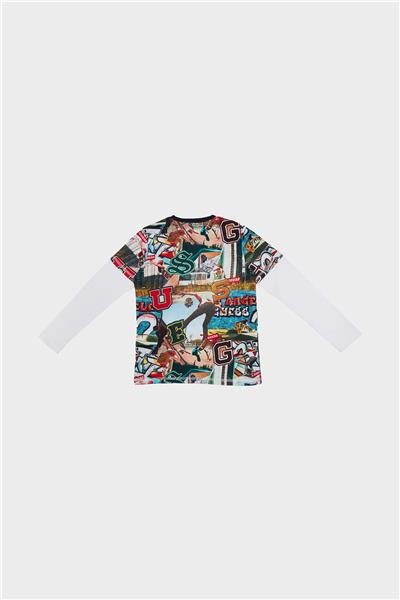 Guess Erkek Çocuk Desenli Tshirt