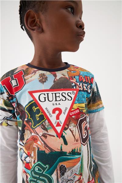 Guess Erkek Çocuk Desenli Tshirt
