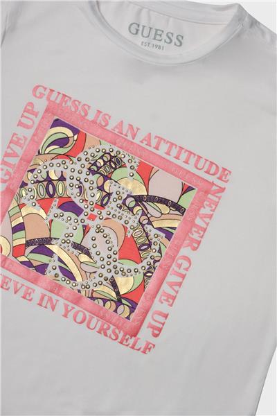 Guess Kız Çocuk Beyaz T-Shirt