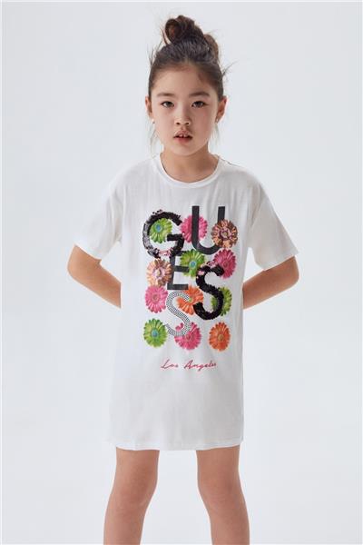 Guess Kız Çocuk Beyaz T-Shirt