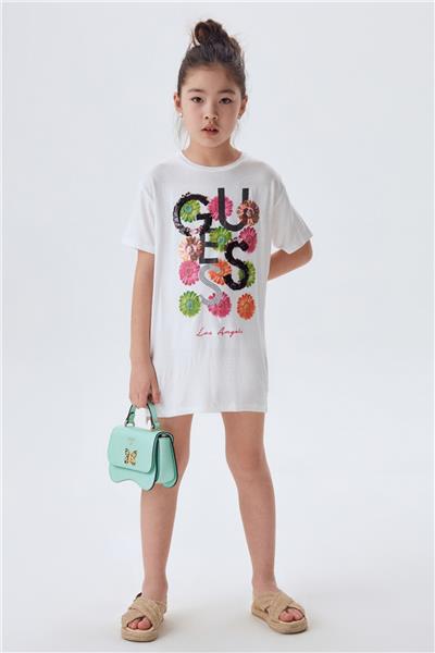 Guess Kız Çocuk Beyaz T-Shirt