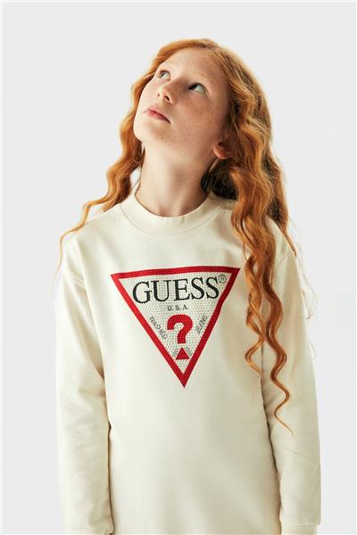 Guess Kız Çocuk Kırık Beyaz Elbise