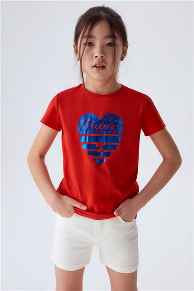 Guess Kız Çocuk Kırmızı T-Shirt