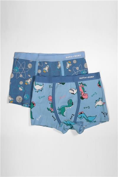 Katia & Bony Erkek Çocuk 2li Mavi Boxer