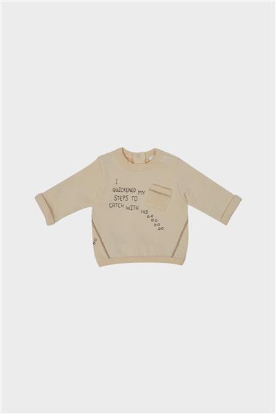 Layette Erkek Bebek Bej Sweatshirt