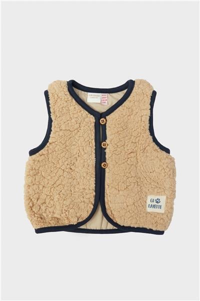 Layette Erkek Bebek Bej Yelek