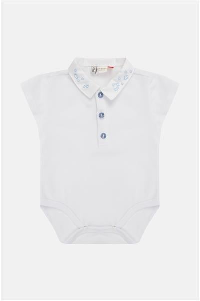 Layette Erkek Bebek Beyaz Body