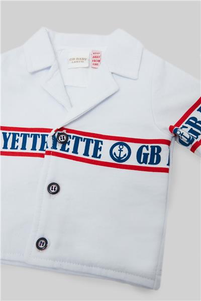 Layette Erkek Bebek Beyaz Eşofman Üstü