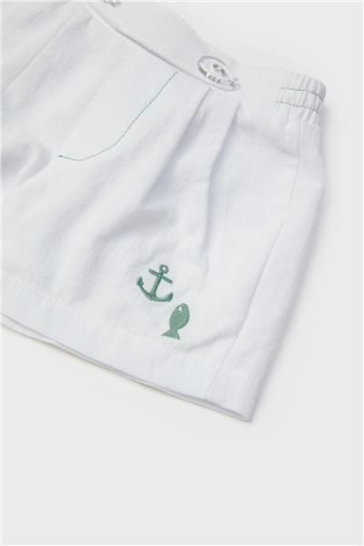 Layette Erkek Bebek Beyaz Şort