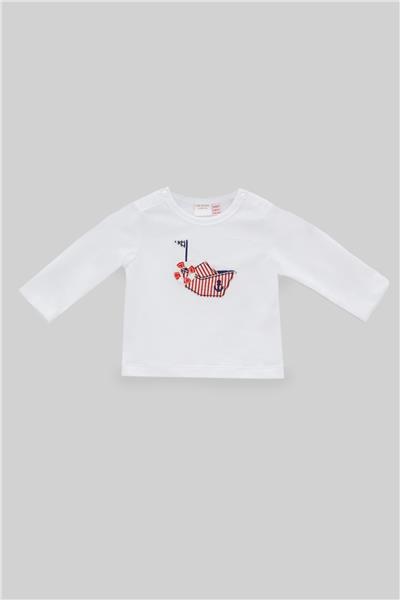 Layette Erkek Bebek Beyaz T-Shirt