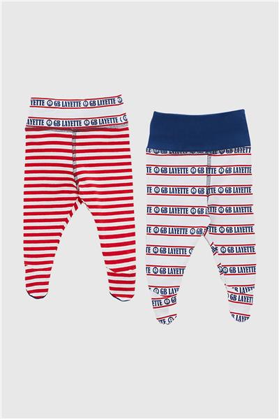 Layette Erkek Bebek Çizgili 2li Patikli Set