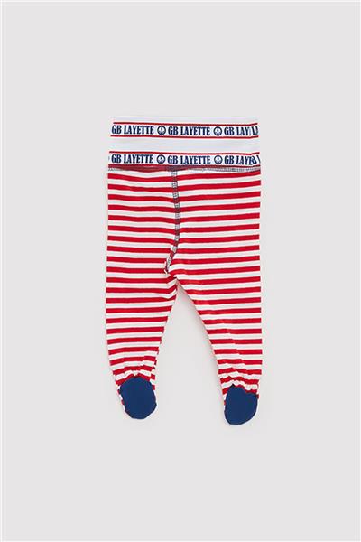 Layette Erkek Bebek Çizgili 2li Patikli Set