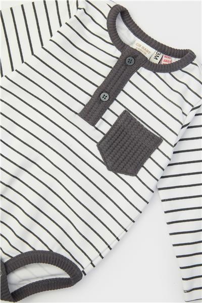 Layette Erkek Bebek Çizgili Body