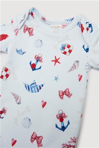 Layette Erkek Bebek Desenli 3lü Body Set