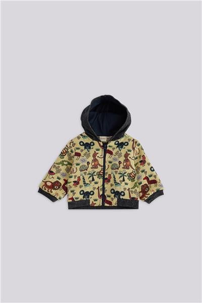 Layette Erkek Bebek Desenli Eşofman ÜstüLayette Erkek Bebek Desenli Eşofman Üstü