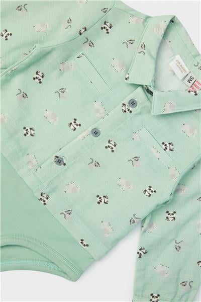 Layette Erkek Bebek Desenli Gömlek