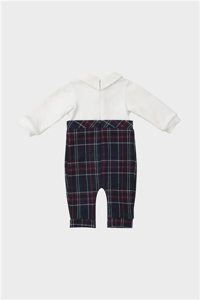 Layette Erkek Bebek Ekose Tulum