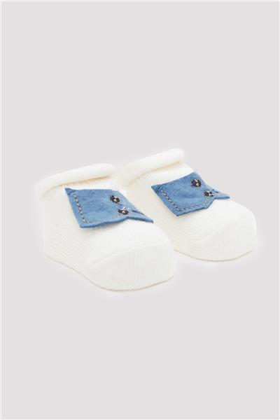 Layette Erkek Bebek Ekru Çorap