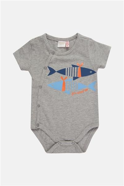 Layette Erkek Bebek Gri Body