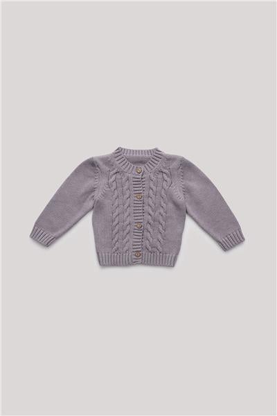 Layette Erkek Bebek Gri Hırka