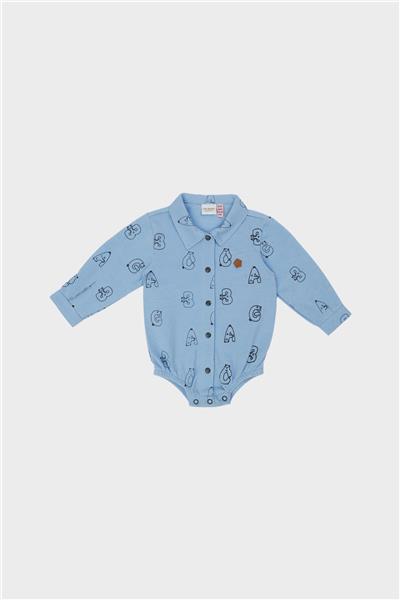 Layette Erkek Bebek Mavi Gömlek