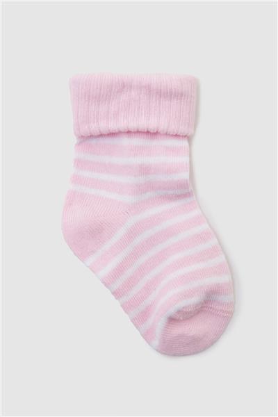 Layette Erkek Bebek Pembe 3lü Çorap Seti