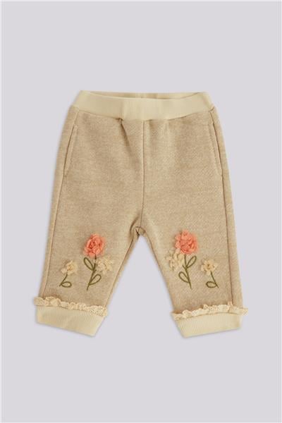 Layette Baby Girl Beige Tracksuit BottomLayette Baby Girl Beige Tracksuit Bottom