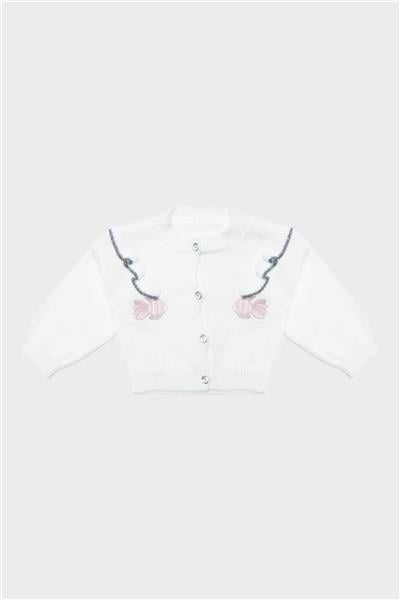 Layette Kız Bebek Beyaz Hırka