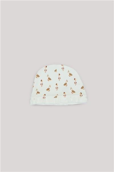 Layette Kız Bebek Desenli Bere