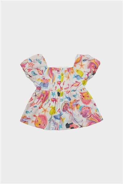 Layette Kız Bebek Desenli Elbise