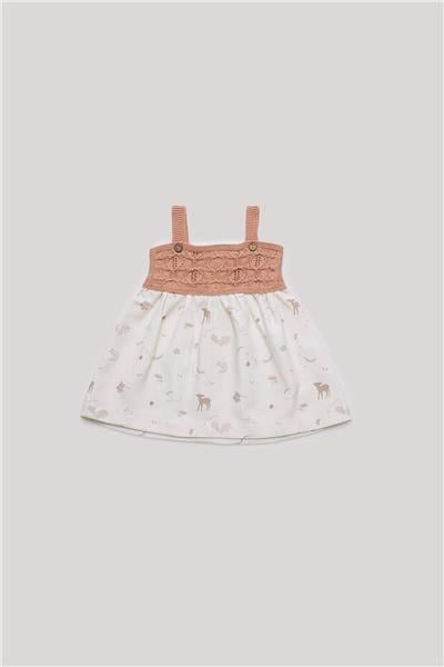 Layette Kız Bebek Desenli Elbise