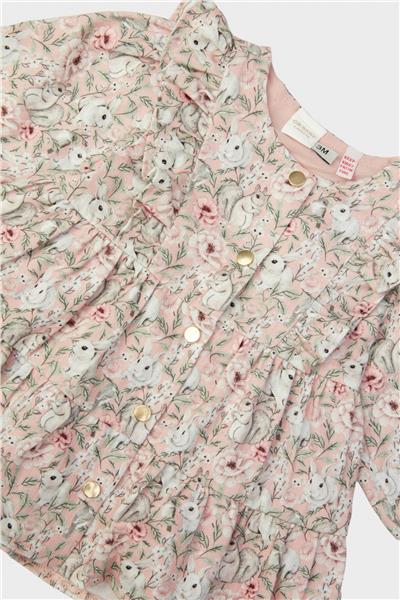 Layette Kız Bebek Desenli Elbise